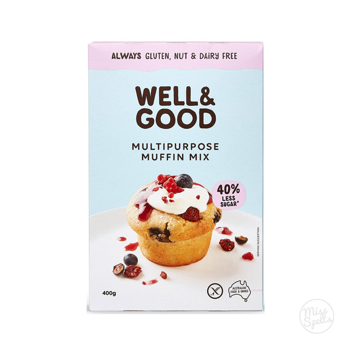 Well Good Multi Purpose Muffin Mix Reduced Sugar 400g Miss Spelt well-good-multi-purpose-muffin-mix-reduced-sugar-400g-miss-spelt